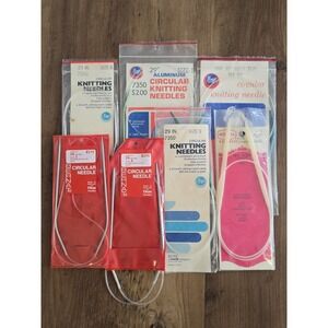 Vintage Circular Knitting Needle Lot Boye Bernat Scovill 29" Sizes 2 4 6 9 10